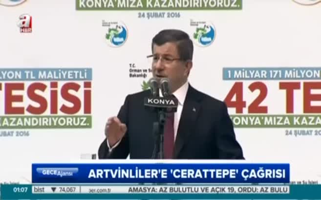 Başbakan'dan Artvinliler'e 'Cerattepe' çağrısı