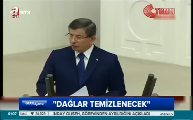 Başbakan Davutoğlu: Dağlar temizlenecek