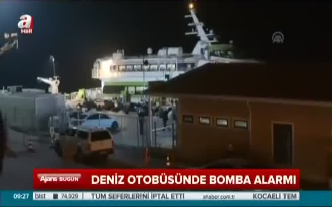 Deniz otobüsünde bomba alarmı