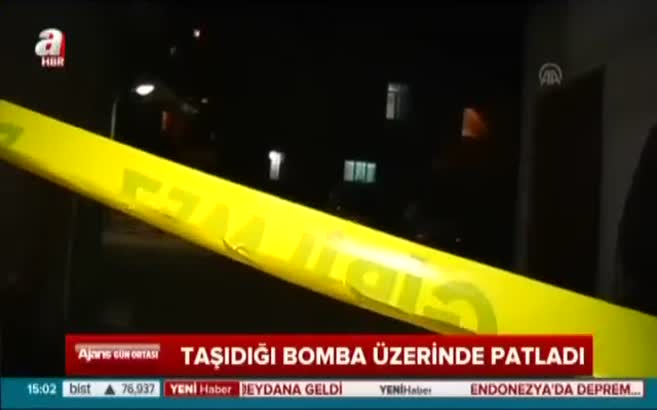 Taşıdığı bomba üzerinde patladı