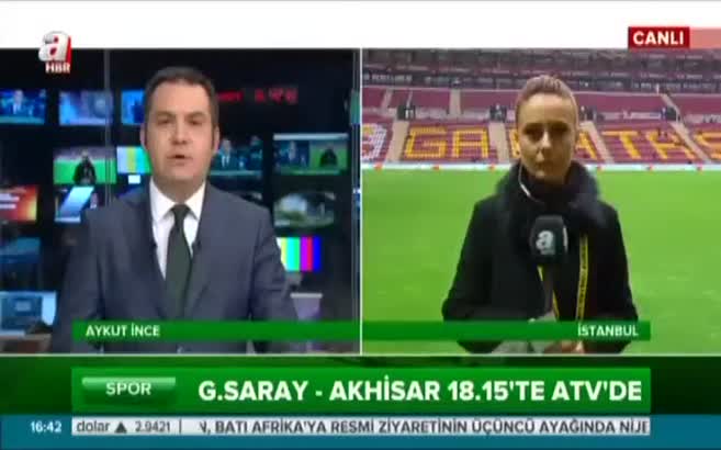 Galatasaray - Akhisar maçı 18:15'te ATV'de