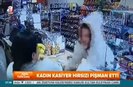 Kadın kasiyer hırsızı pişman etti