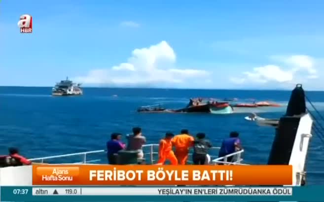Endonezya'da feribot böyle battı