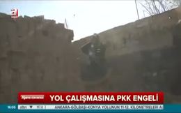Yol çalışmasına PKK engeli