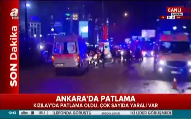 Ankara'daki patlama yerinden canlı görüntüler