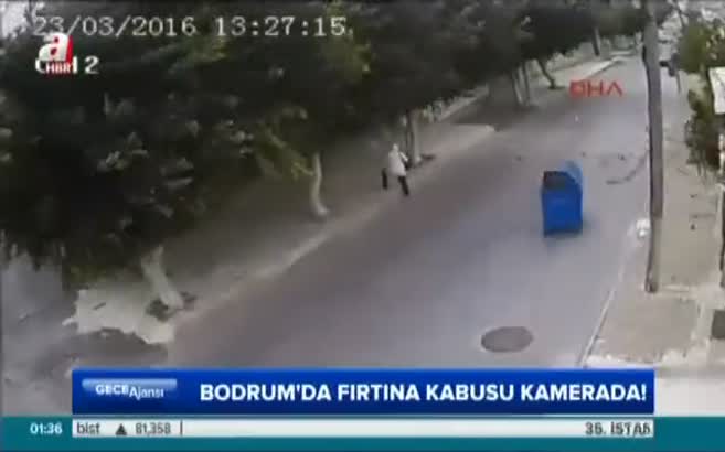 Bodrum'da fırtına kabusu kamerada!