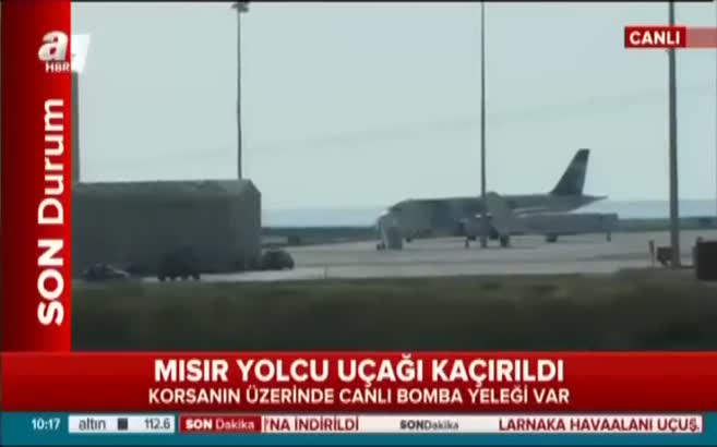 Kaçırılan Mısır uçağının ilk görüntüleri