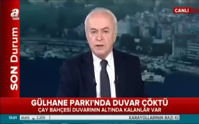 Gülhane Parkı'nda duvar çöktü