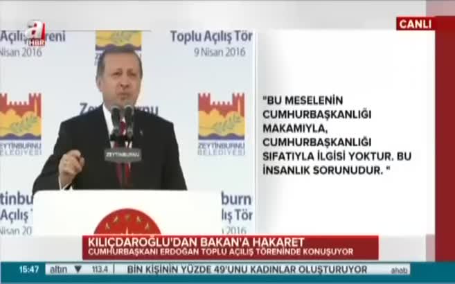 Erdoğan: Bu zat artık tıbbın konusu olmuştur