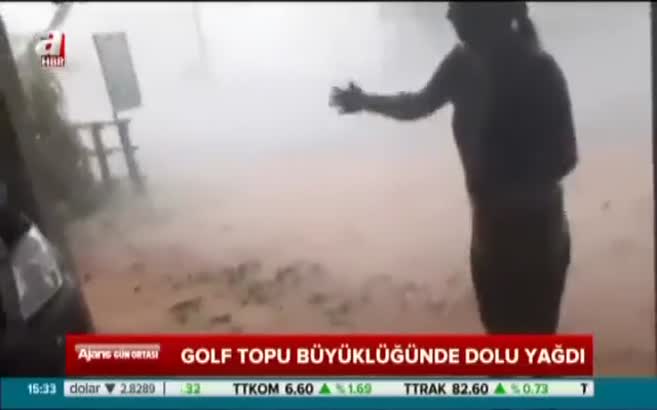 Ceviz büyüklüğünde dolu yağdı