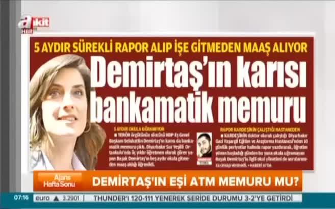 Demirtaş'ın öğretmen eşi okula gitmeden maaş alıyor!