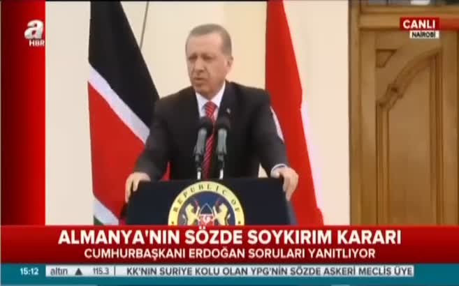 Almanya'nın "soykırım" kararına Erdoğan'dan ilk tepki