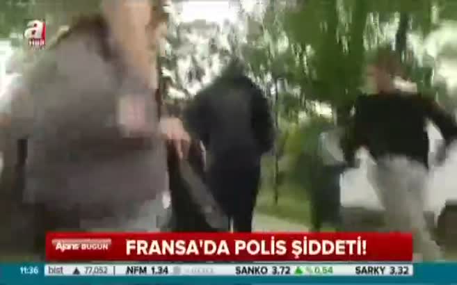Fransız polisi gazeteci dövdü