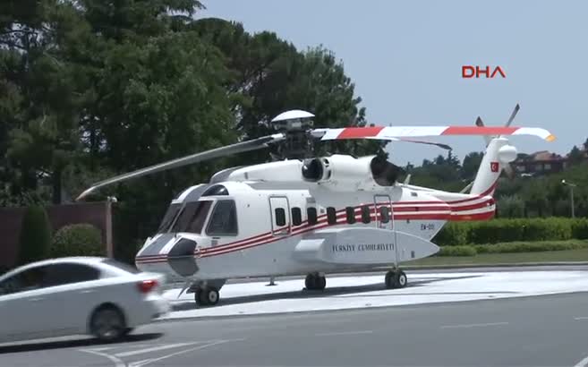 Huber Köşkü'ne yapılan pist ilk kez kullanıldı