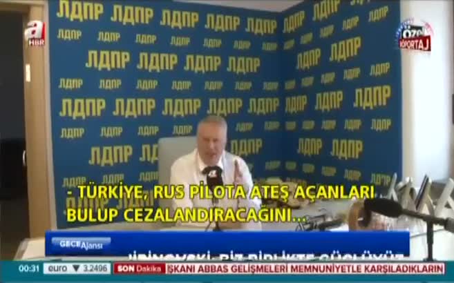 Jirinovski: Türkiye'nin geleceği Rusya ile olmalı