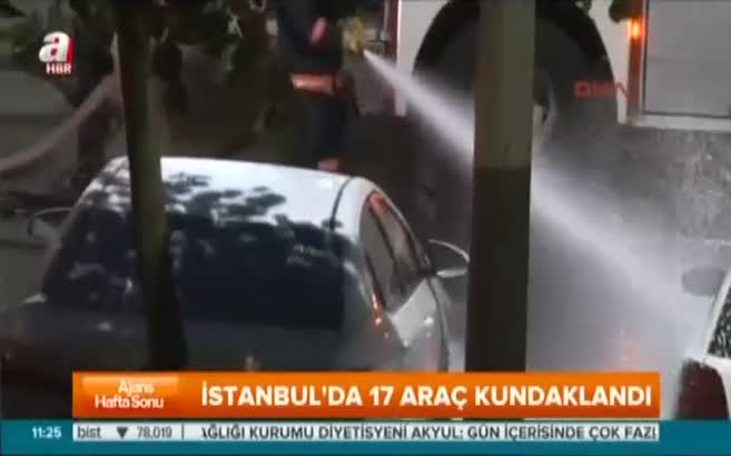 İstanbul'da 17 araç kundaklandı