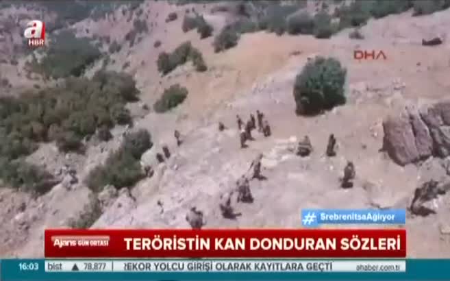 Teröristten kan donduran sözler