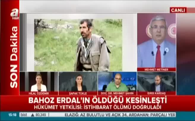 AK Parti milletvekili Mehmet Metiner, Bahoz Erdal'ın öldürüldüğünü doğruladı