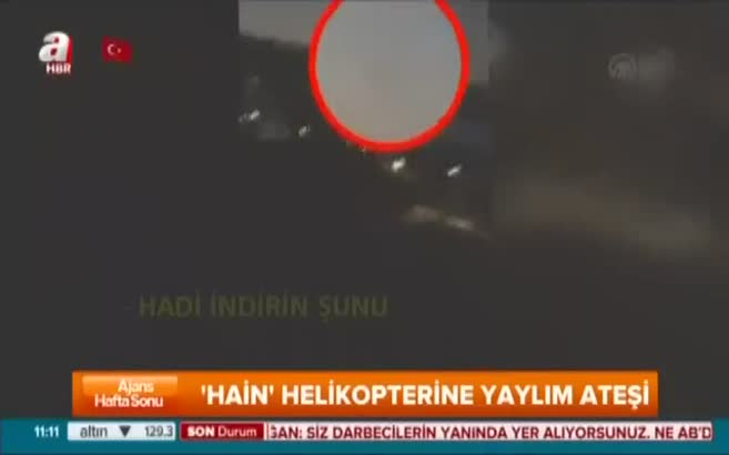 Suikastçı helikopterine yaylım ateşi