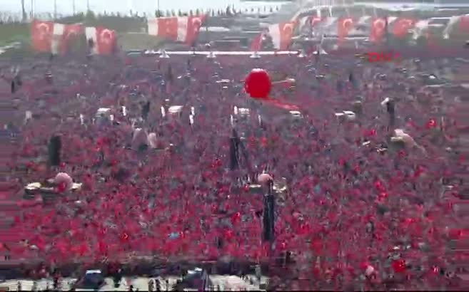 Yenikapı miting alanının yüksekten görüntüsü