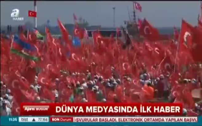 Dev miting dünya medyasında ilk haber
