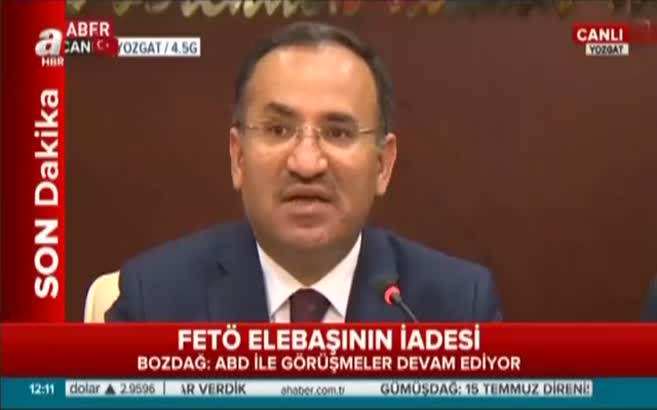 Bekir Bozdağ: ABD heyet gönderecek