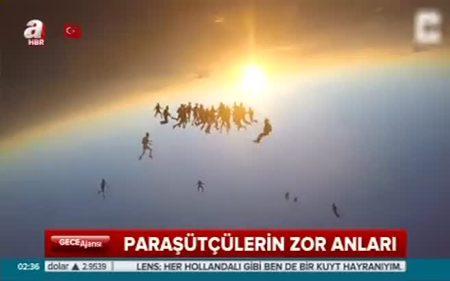 Paraşütçülerin zor anları