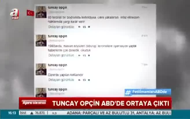 Tuncay Opçin, ABD'de ortaya çıktı