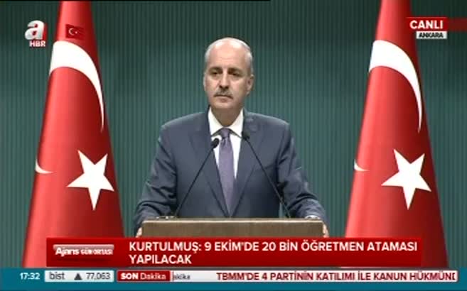 Kurtulmuş: Olağanüstü hal 90 gün uzatıldı