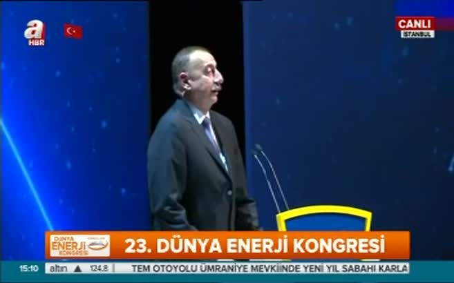 Aliyev'den, Dünya Enerji Kongresi'nde 15 Temmuz mesajı