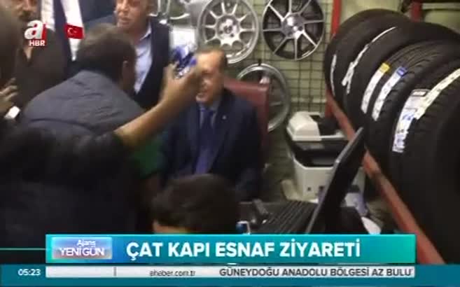 Edoğan'dan çat kapı esnaf ziyareti