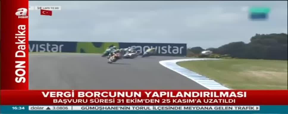 Motor yarışında facianın eşiğinden dönüldü