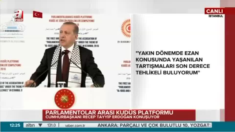 İsrail'in ezan yasağına Erdoğan'dan tepki