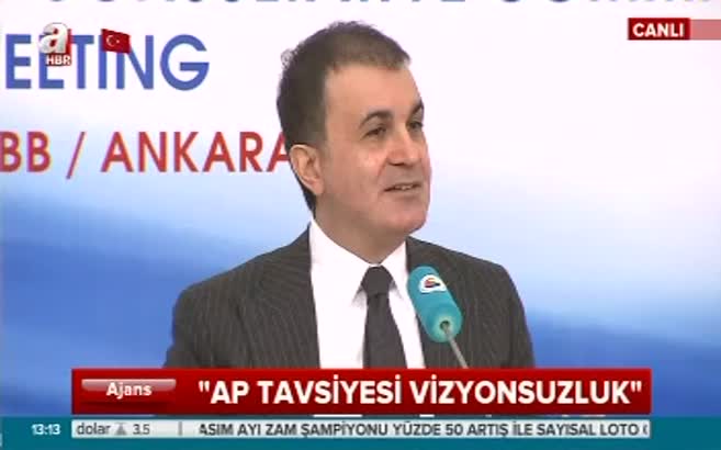 Ömer Çelik: AP tavsiyesi vizyonsuzluk