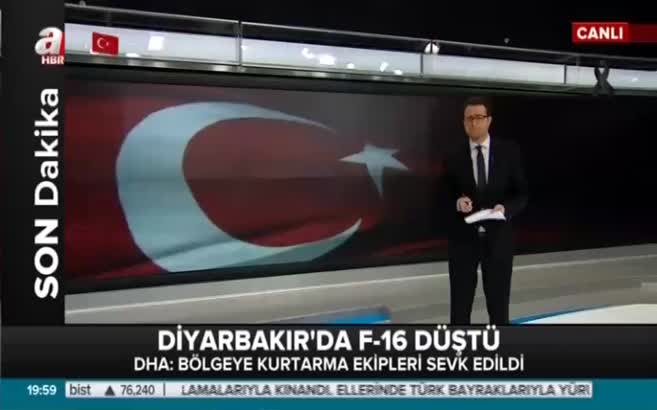 Diyarbakır'da F-16 savaş uçağı düştü