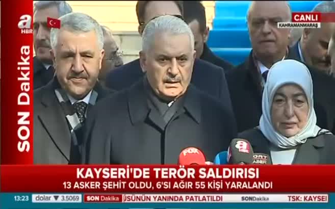 Başbakan Yıldırım'dan Kayseri saldırısı açıklaması