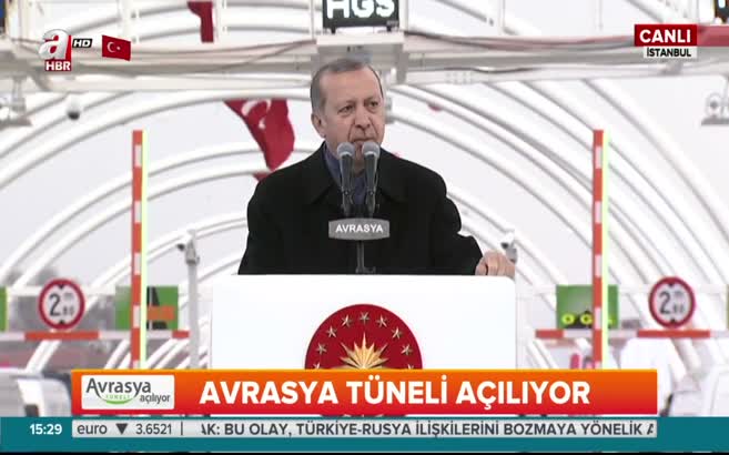 Cumhurbaşkanı Erdoğan Avrasya Tüneli açılışında konuştu
