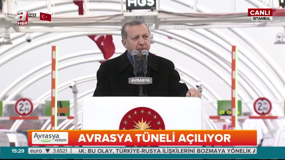 Cumhurbaşkanı Erdoğan Avrasya Tüneli açılışında konuştu