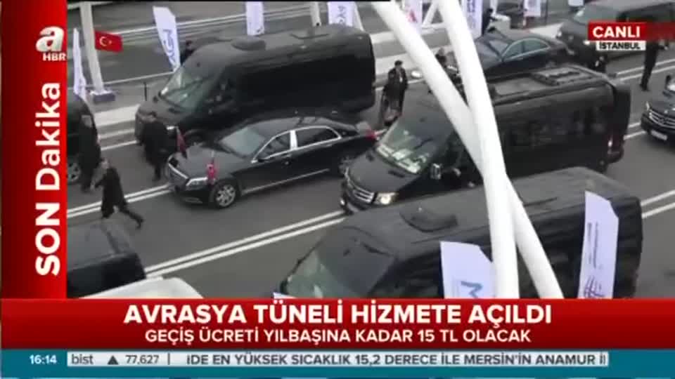 Avrasya Tüneli’nden ilk geçişi Cumhurbaşkanı Erdoğan yaptı