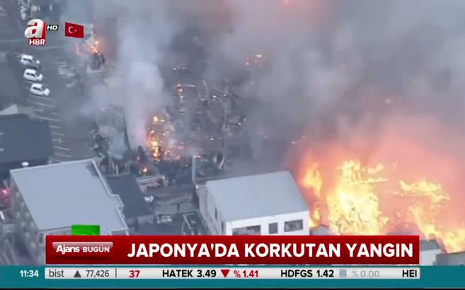 Japonya'da korkutan yangın