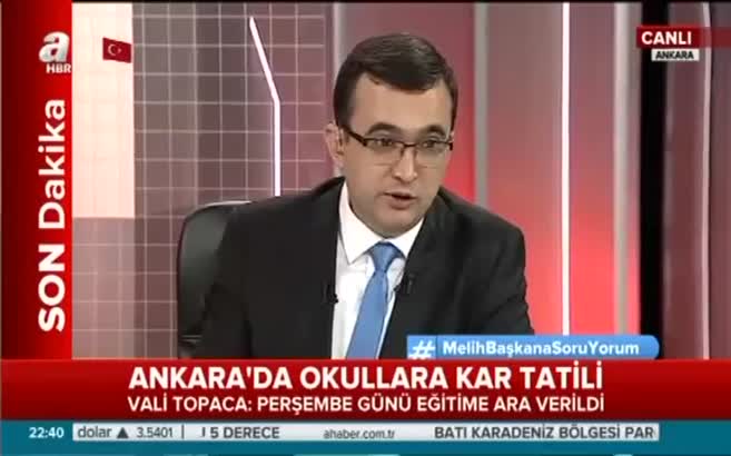 Ankara Valisi okulların tatil edildiğini A Haber'de açıkladı