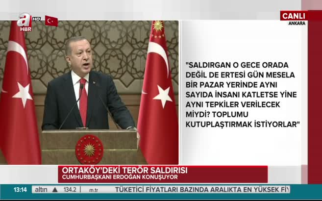 Erdoğan: Herkesin özgürlük alanını korumak görevimdir