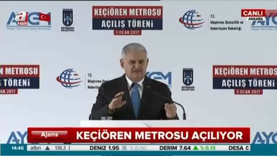 Başbakan Keçiören Metrosu’nun açılışında konuştu: Gençler, yeni bir slogan bulun