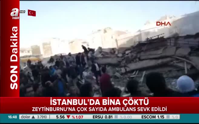İstanbul'da bina çöktü (Olay yerinden ilk görüntüler)