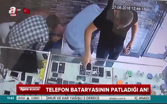 Telefon bataryasının patladığı an!