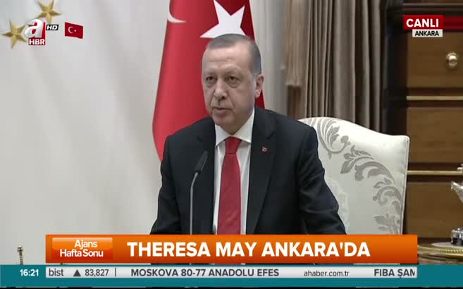 Erdoğan, İngiltere Başbakanı May'i kabul etti