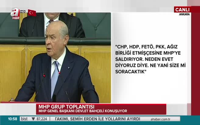 Bahçeli: Erdoğan'ın yanındayız