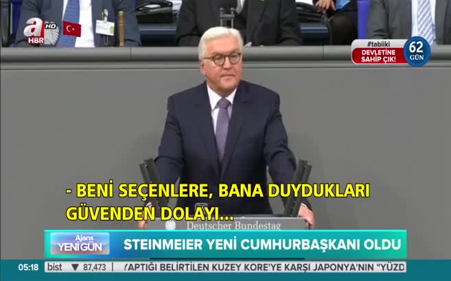 Steinmeier Almanya'nın 12. Cumhurbaşkanı oldu