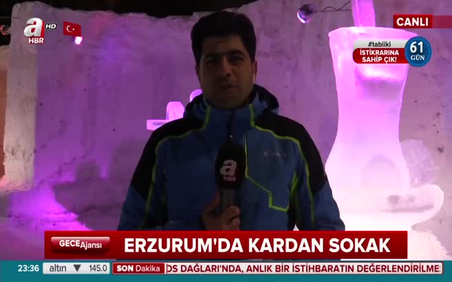 Erzurum'da kardan sokak