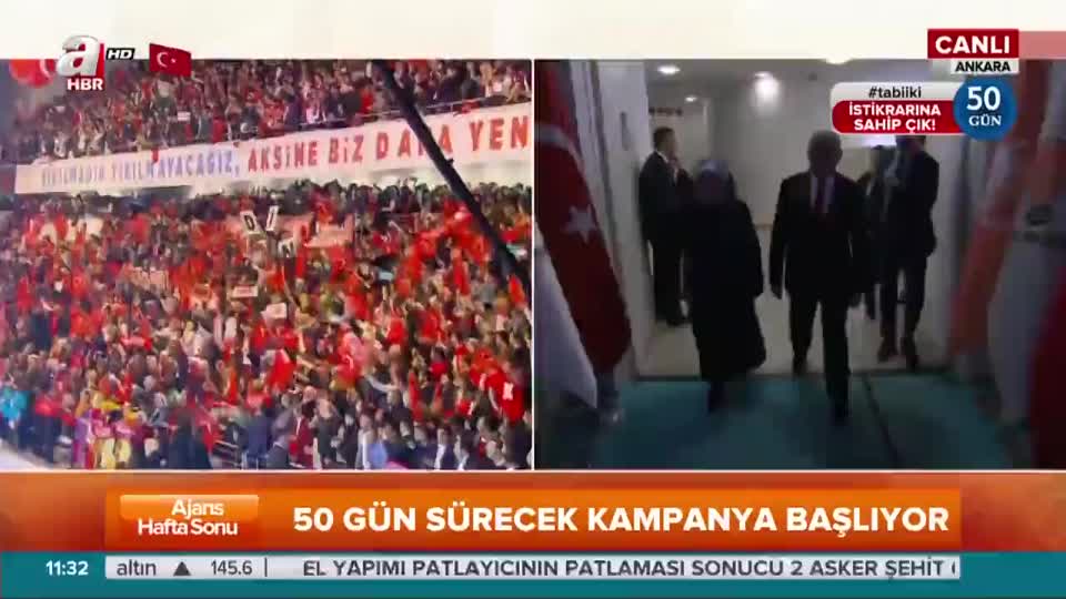 Başbakan ’evet’ kampanyası startı için Arena’ya böyle giriş yaptı